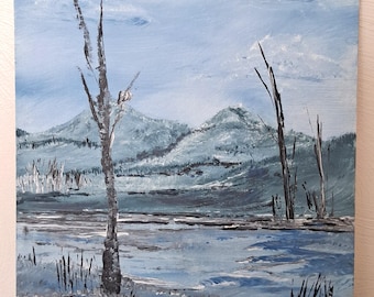 The painting depicts a damaged landscape after the storm,