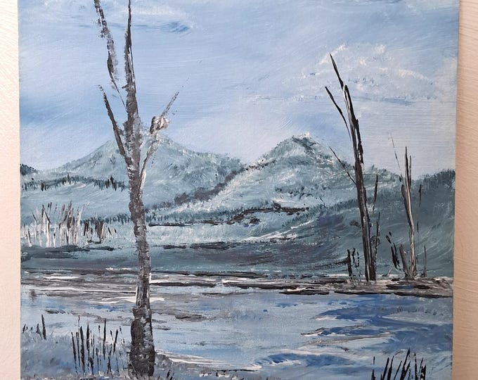 The painting depicts a damaged landscape after the storm,