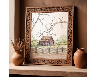 A Print of a Watercolor & Ink Painting 'Once Upon a Time', Unmatted and Unframed  8 1/2" x 11"