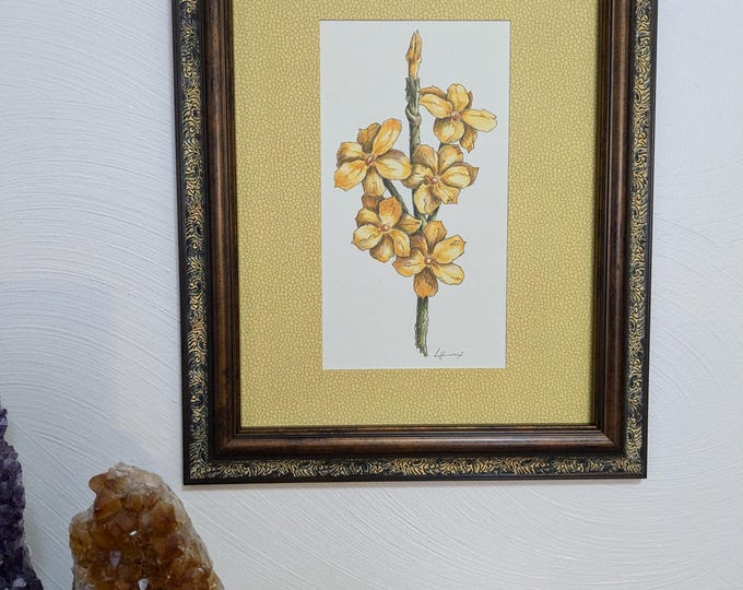 A 'Yellow Jasmine' Flower Print Enhanced in a Matching Border, Frame not Included