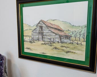 A Print of a Watercolor & Ink Painting 'Georgia on My Mind', Unmatted and Unframed