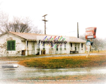 Print of a Personally Taken Photo 'Chelsea Motel' on Route 66 in Oklahoma