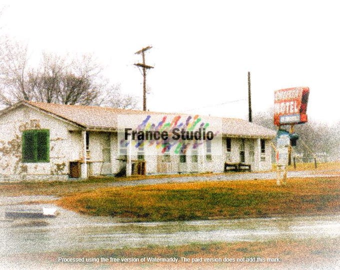 Print of a Personally Taken Photo 'Chelsea Motel' on Route 66 in Oklahoma