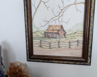 A Print of a Watercolor & Ink Painting 'Once Upon a Time', Unmatted and Unframed