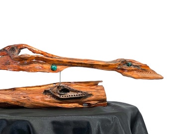 Mallard - escultura abstracta de madera