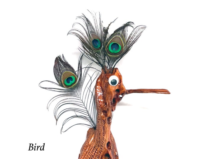 Bird - abstract hanging wood sculpture