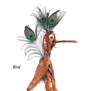 Bird - abstract hanging wood sculpture