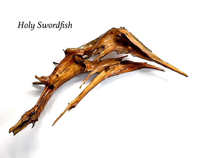 Holy Swordfish - abstract wood sculpture