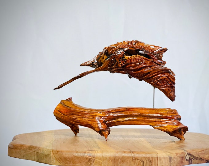 Dancing Dolphin - abstract wood sculpture