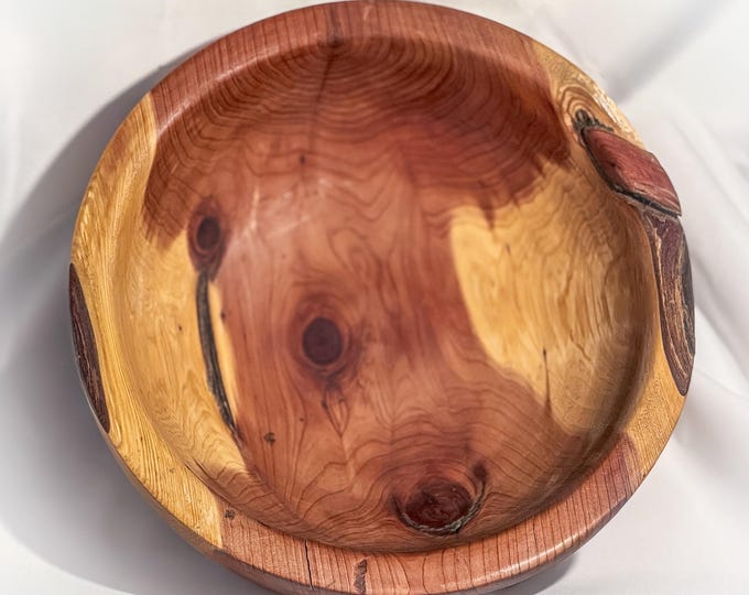 Red Cedar Bowl with rough edge details
