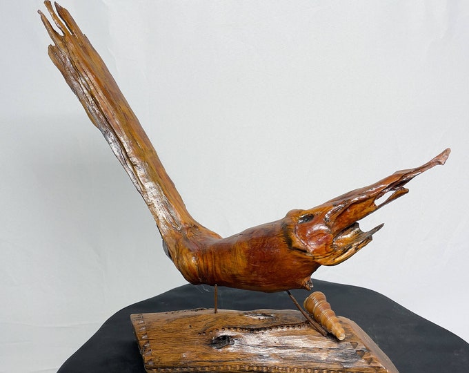 Soaring Fish - wood sculpture