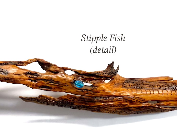 Stipple Fish - abstract wood sculpture