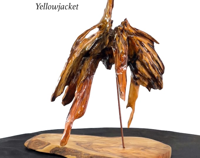 Yellowjacket - abstract wood sculpture