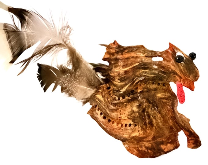 Terrified Turkey - abstract wood sculpture