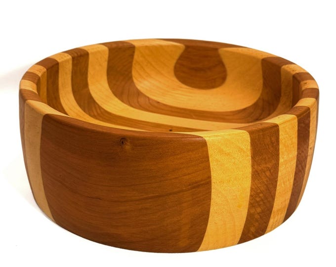 Large mixed wood bowl