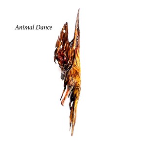 Animal Dance - abstract engraved wood sculpture