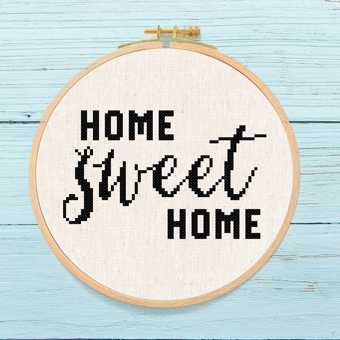 Home Sweet Home Cross Stitch Pattern. Home Sweet Home Text - Etsy