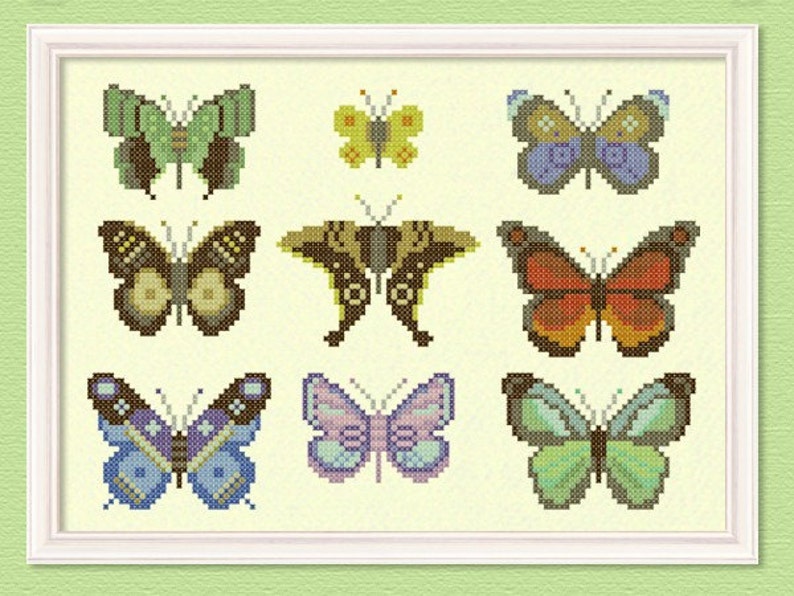 The Butterfly Collector Cross Stitch Pattern Large Modern Simple Pretty Cross Stitch Pattern. PDF Instant Download image 3