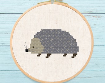 Hedgehog. Nursery Decor.  Modern Simple Cute Counted Cross Stitch Pattern. PDF File. Instant Download