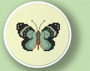 Pretty Butterfly Cross Stitch Pattern. Modern Simple Counted Cross Stitch Pattern PDF File. Instant Download