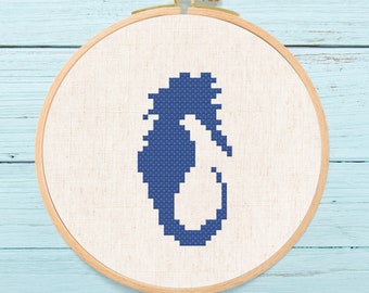 Seahorse Silhouette. Cross Stitch PDF Pattern