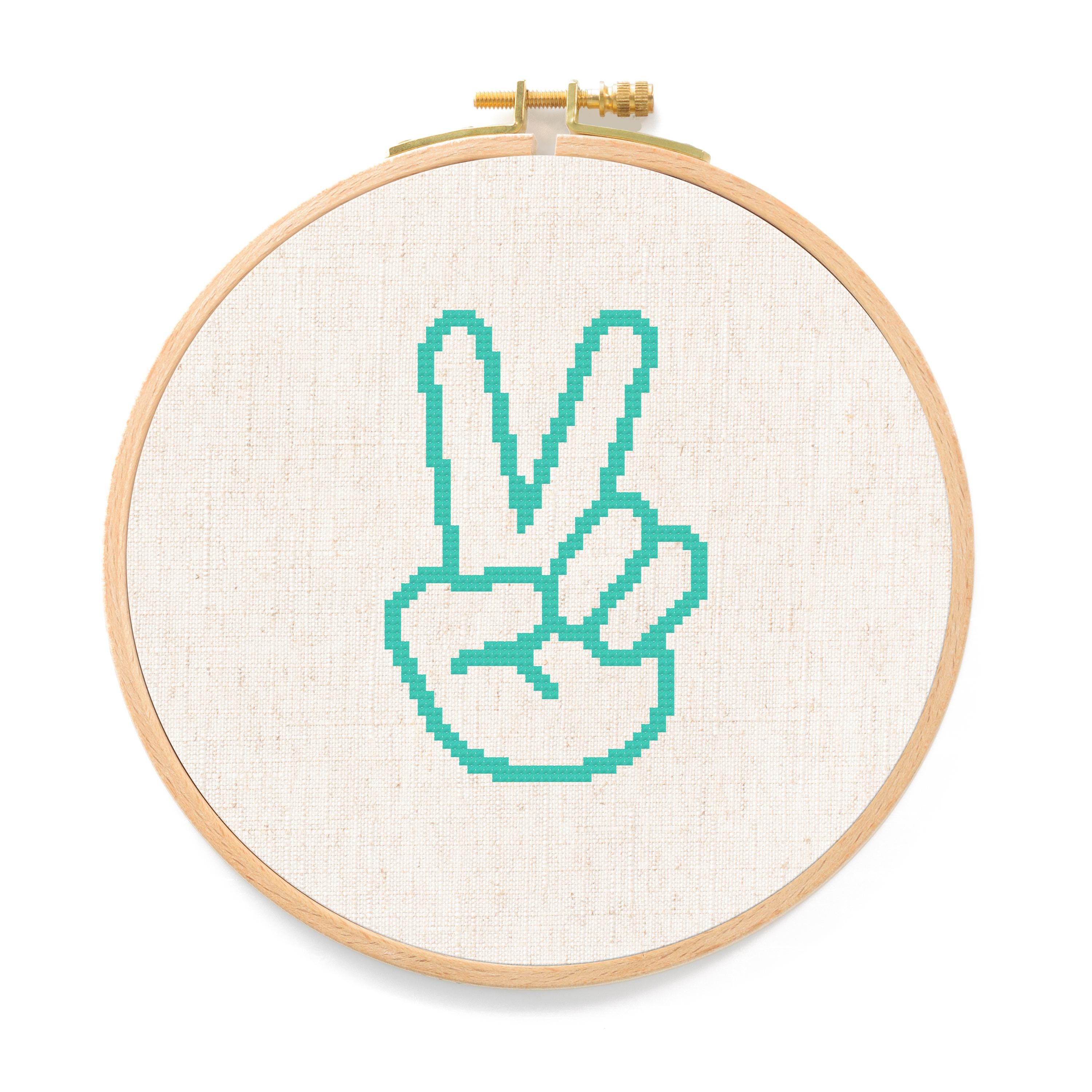 Peace Sign Cross Stitch Pattern: Beginner Friendly Embroidery (PDF