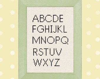 Alphabet Cross Stitch Pattern. All Caps ABC Modern Simple Cross Stitch Pattern PDF File