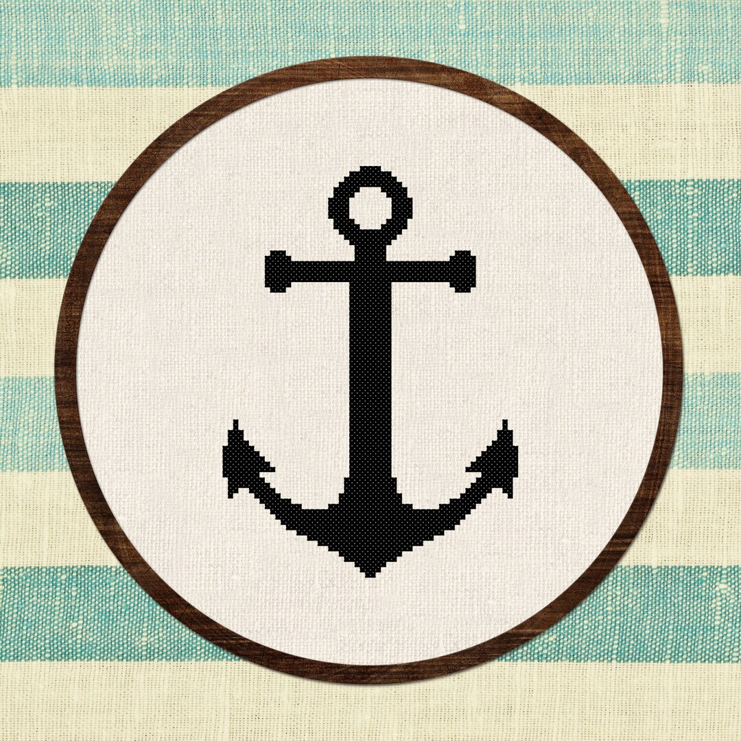 Anchor Cross Stitch Pattern, Nautical Cross Stitch Pattern, Modern