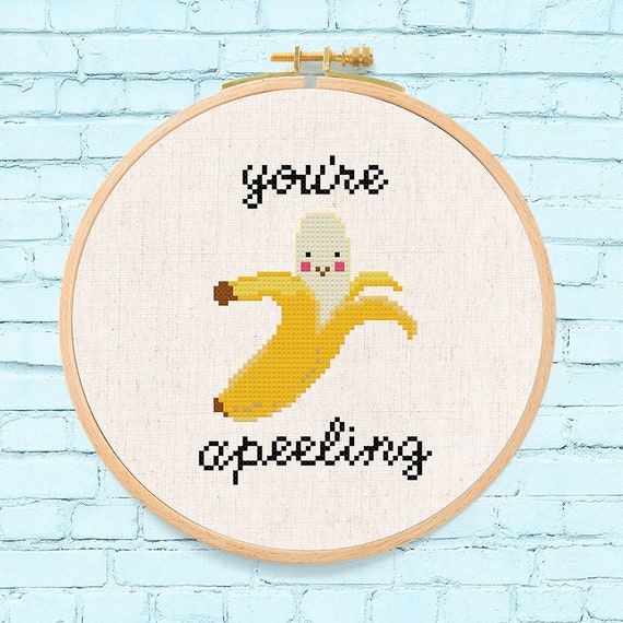 Instant Download Happy Avocado Cross Stitch Pattern PDF PDF Modern Cute Simple Counted Cross Stitch Pattern