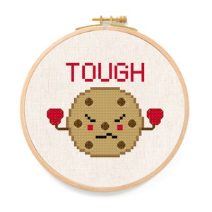 TOUGH Cookie. Modern Simple Cute Counted Cross Stitch PDF Pattern Instant Download image 3