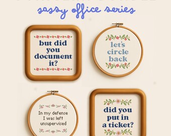 Snarky Office Humor Cross Stitch Pattern Bundle: Workday Sass (PDF Download)