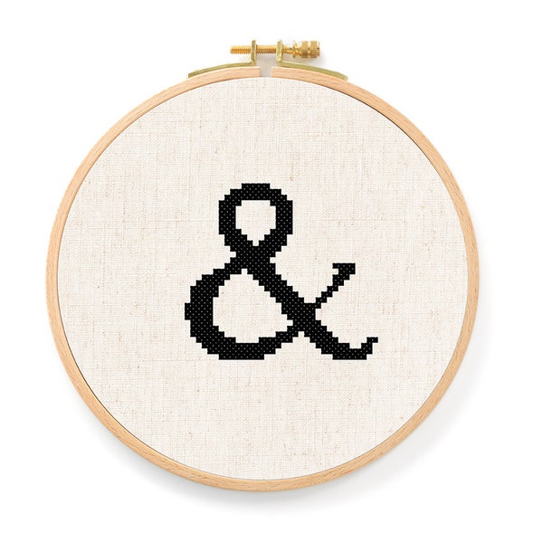 And Symbol Ampersand Cross Stitch Pattern, Modern Simple Cute Counted Cross Stitch PDF Pattern, Instant Download