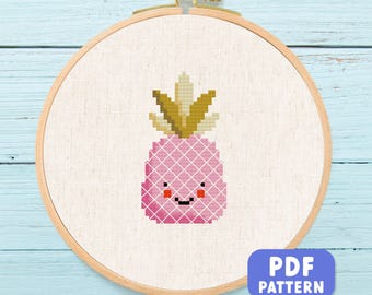 Pineapple Cross Stitch Pattern, Funny Summer Fruit Embroidery Design,  Needlepoint Chart, Easy Cross Stitch PDF Pattern, Instant Download,diy -  Etsy