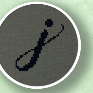 lowercase 'j' Cross Stitch PDF Pattern image 1