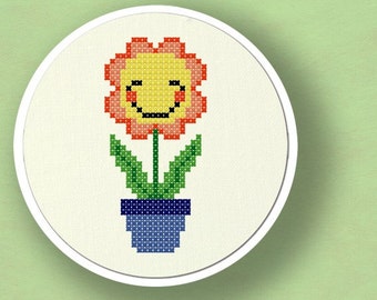 Cheery Flower. Cross Stitch Pattern. PDF File