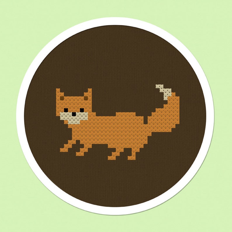 Cute Fox Cross Stitch Pattern PDF Instant Download image 1