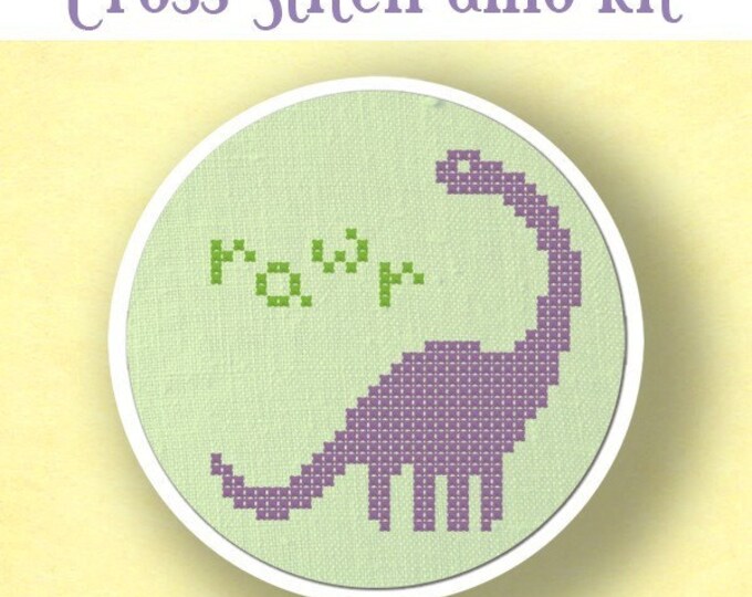 Dinosaur Cross Stitch KIT Etsy
