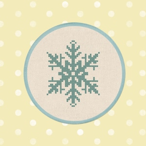 Falling Snowflake Cross Stitch Pattern, Winter Snowflake Modern Simple Cute Counted Cross Stitch PDF Pattern, Instant Download image 1