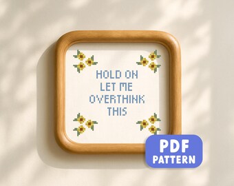 Grappig Cottagecore-kruissteekpatroon - wacht even, laat me overdenken deze zonnebloemen (pdf-download)