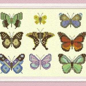 The Butterfly Collector Cross Stitch Pattern Large Modern Simple Pretty Cross Stitch Pattern. PDF Instant Download image 2