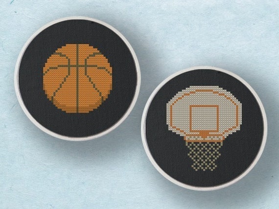 Basketball. Set of Two Cross Stitch PDF Patterns - Etsy