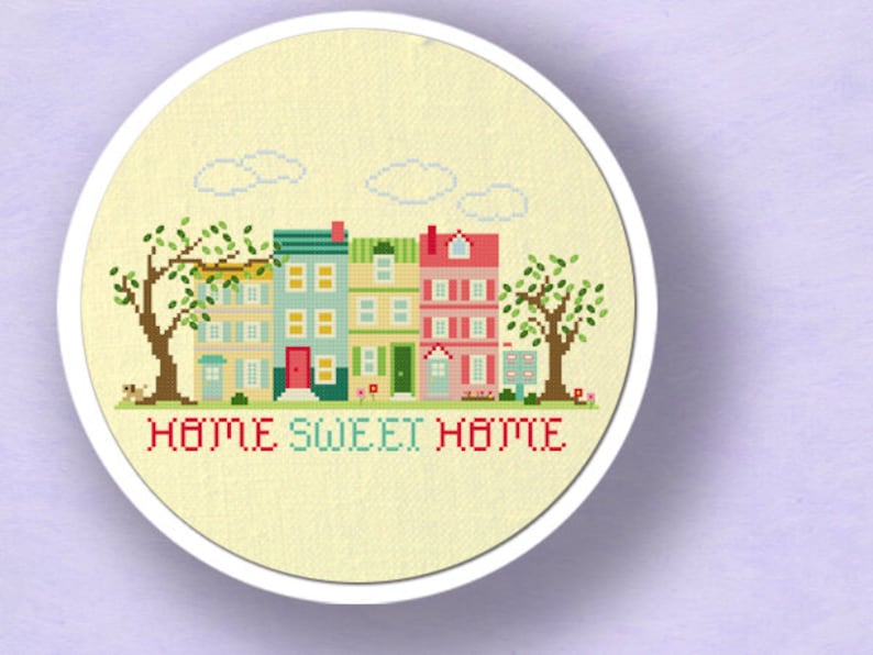 Home Sweet Home Cross Stitch Pattern. Best Seller Apartment Living Modern Simple Cute Counted Cross Stitch Pattern. PDF Instant Download image 3