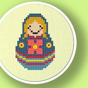 Matryoshka II. Russian Doll Cross Stitch PDF Pattern image 4