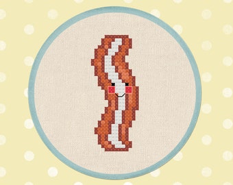 Everything is Better with Bacon. Happy Bacon PDF Cross Stitch Pattern
