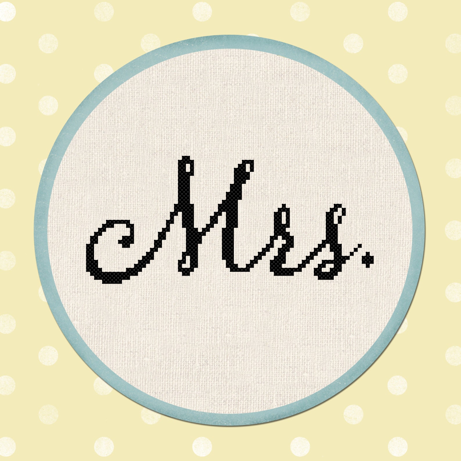 Mr. and Mrs. Cross Stitch Pattern Cursive Wedding Script | Etsy