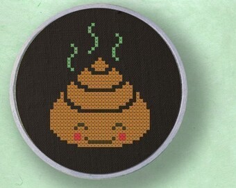 Miss Dung Cross Stitch Pattern. Poop Modern Simple Cute Cross Stitch PDF Pattern Instant Download