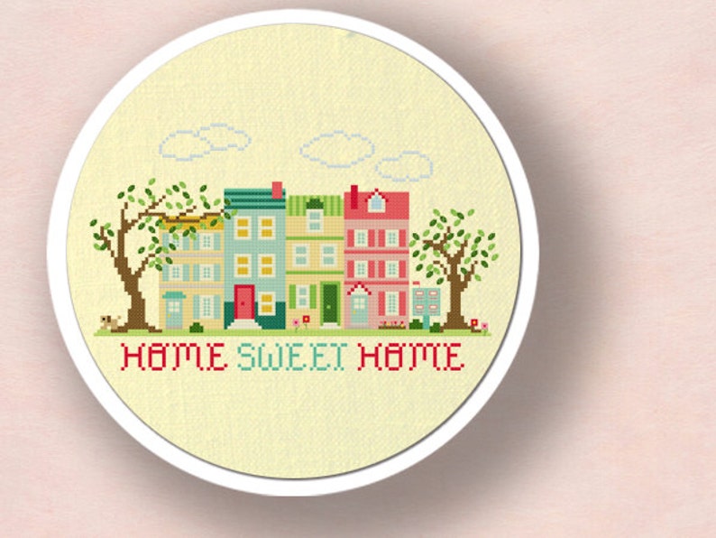 Home Sweet Home Cross Stitch Pattern. Best Seller Apartment Living Modern Simple Cute Counted Cross Stitch Pattern. PDF Instant Download image 2