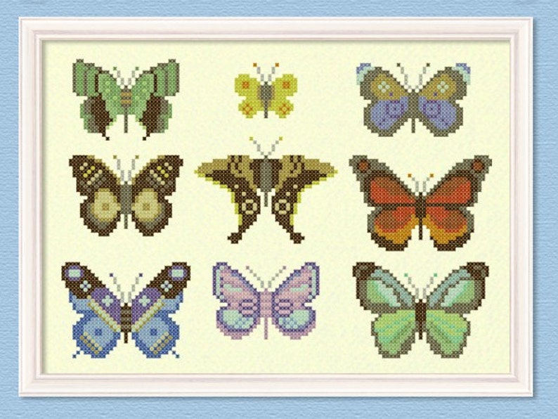 The Butterfly Collector Cross Stitch Pattern Large Modern Simple Pretty Cross Stitch Pattern. PDF Instant Download image 4