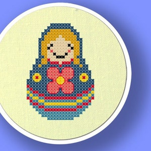 Matryoshka II. Russian Doll Cross Stitch PDF Pattern image 3