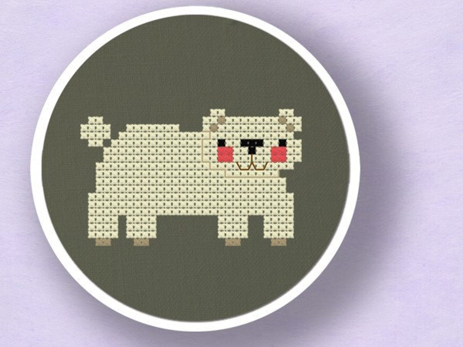 Polar Bear Cross Stitch PDF Pattern Instant Download Etsy